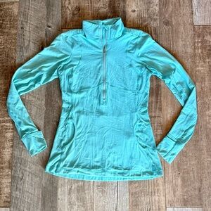 Lululemon Run Full Tilt Half Zipper Pullover Ruffle Women's Size 10 Light Blue